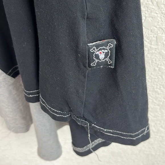 nununu Half and Half Skull Stretch 360 Skull Face Sleeveless Dress Split Front - Picture 3 of 8